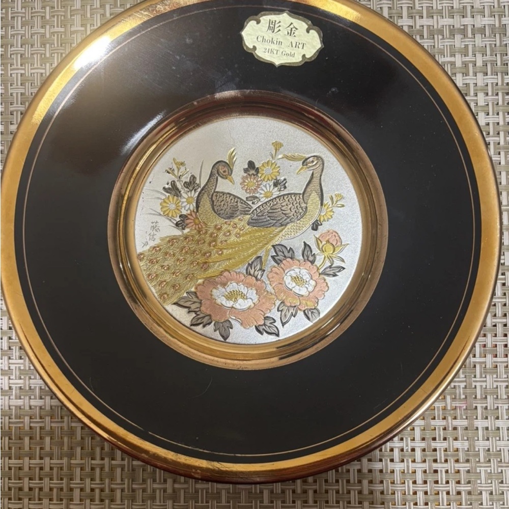 The Art of Chokin 24k gold trim 6” plate